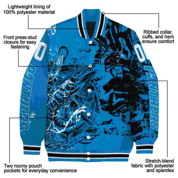 personalized carolina panthers fishing art blue jacket new arrival