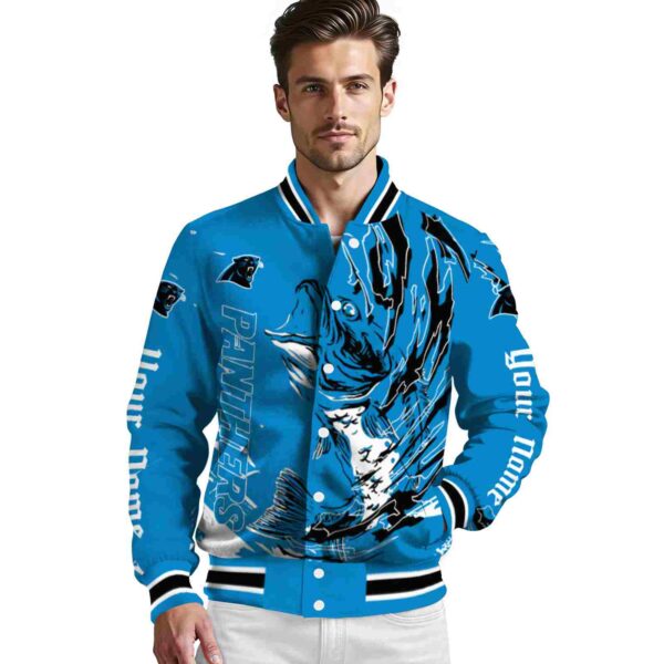personalized carolina panthers fishing passion blue white jacket high quality
