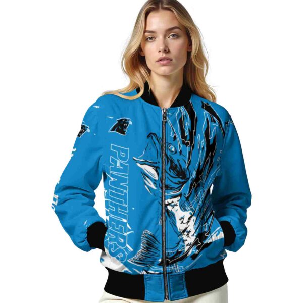 personalized carolina panthers fishing passion blue white jacket latest model