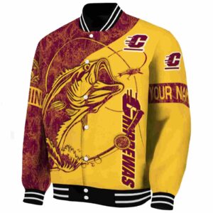 personalized central michigan chippewas fishing rod gold jacket best selling