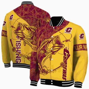 personalized central michigan chippewas fishing rod gold jacket fashion forward