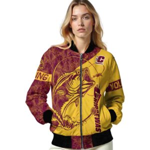 personalized central michigan chippewas fishing rod gold jacket latest model