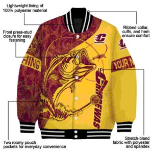 personalized central michigan chippewas fishing rod gold jacket new arrival