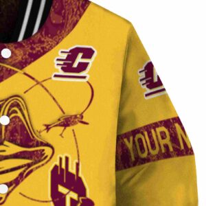 personalized central michigan chippewas fishing rod gold jacket premium grade