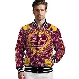 personalized central michigan chippewas heart explosion maroon jacket high quality