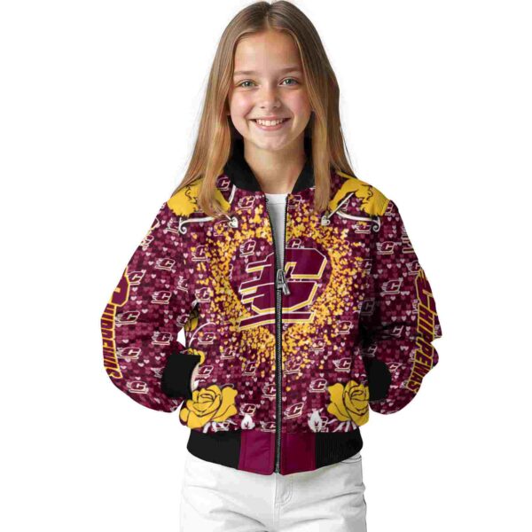 personalized central michigan chippewas heart explosion maroon jacket top rated
