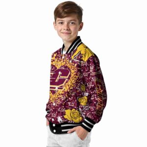 personalized central michigan chippewas heart explosion maroon jacket trendy