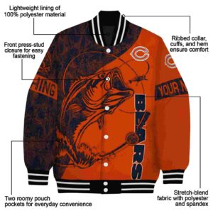 personalized chicago bears fishing rod orange jacket new arrival