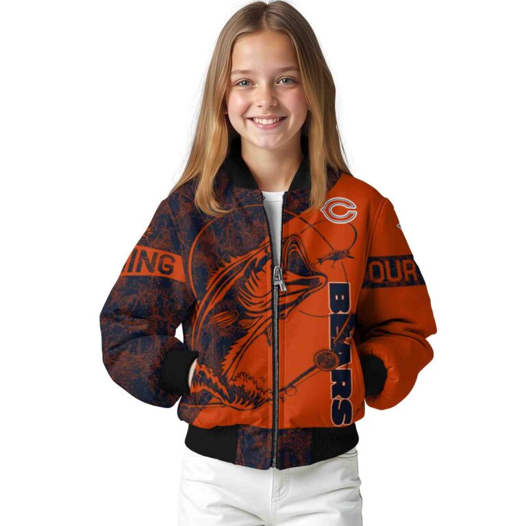 personalized chicago bears fishing rod orange jacket top rated
