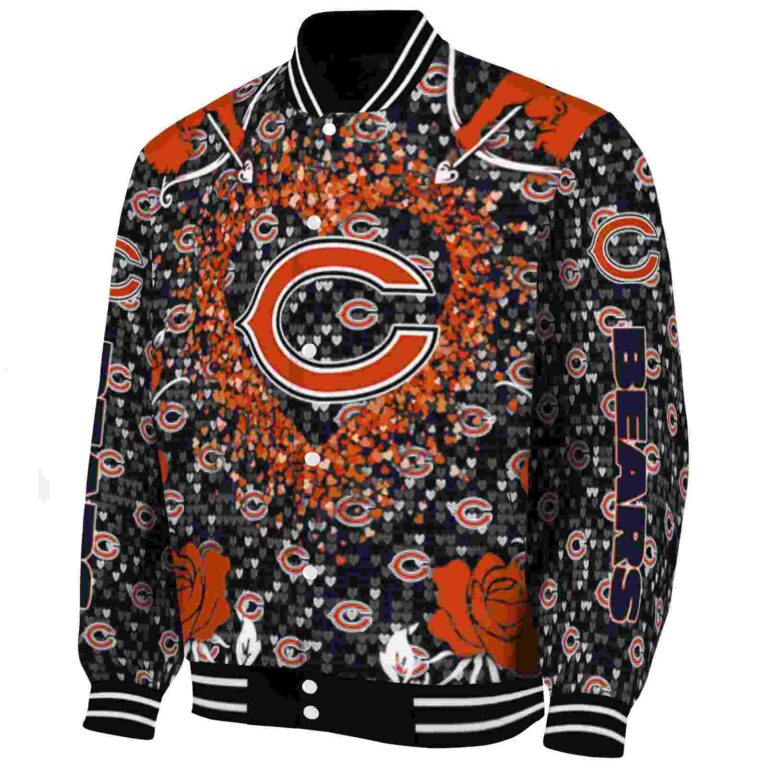 personalized chicago bears heart explosion blue jacket best selling