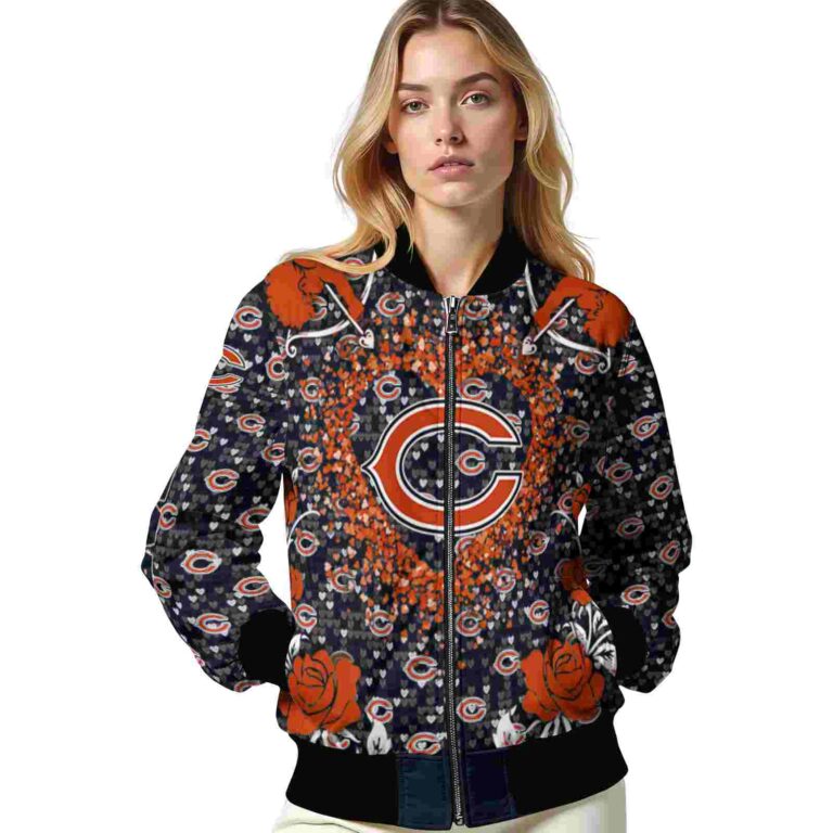 personalized chicago bears heart explosion blue jacket latest model