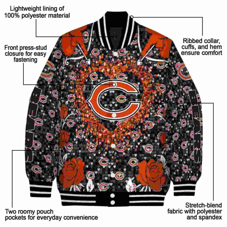 personalized chicago bears heart explosion blue jacket new arrival