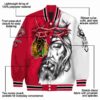 personalized chicago blackhawks jesus tears red white jacket new arrival