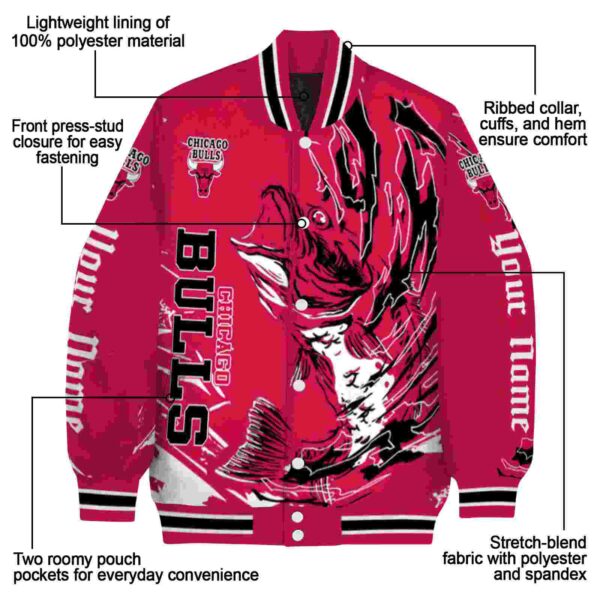 personalized chicago bulls fishing passion red white jacket new arrival