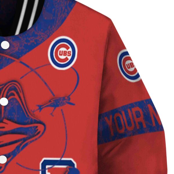 personalized chicago cubs fishing rod red jacket premium grade
