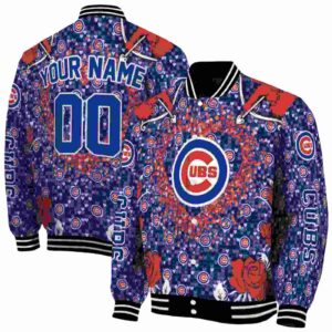 personalized chicago cubs heart explosion blue jacket fashion forward