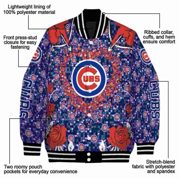 personalized chicago cubs heart explosion blue jacket new arrival