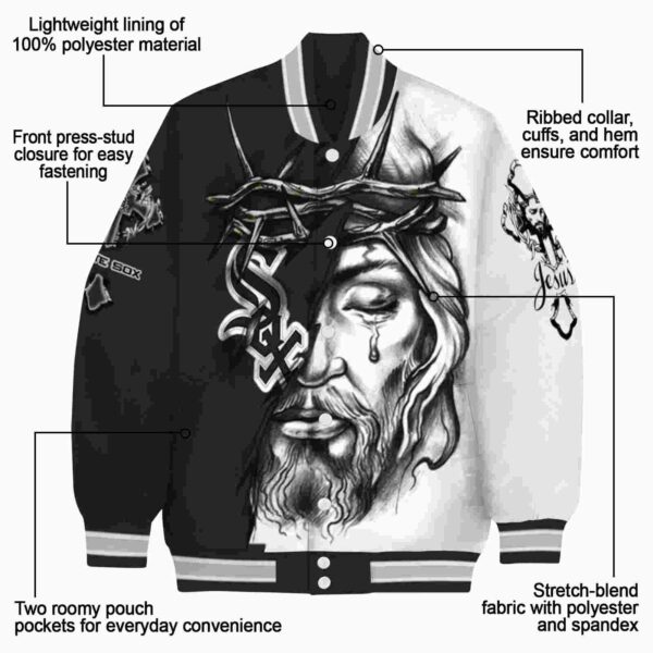 personalized chicago white sox jesus tears black white jacket new arrival