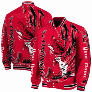 personalized cincinnati bearcats fishing passion red white jacket fashion forward
