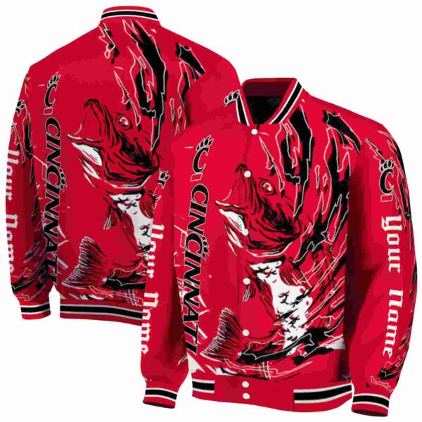 personalized cincinnati bearcats fishing passion red white jacket fashion forward