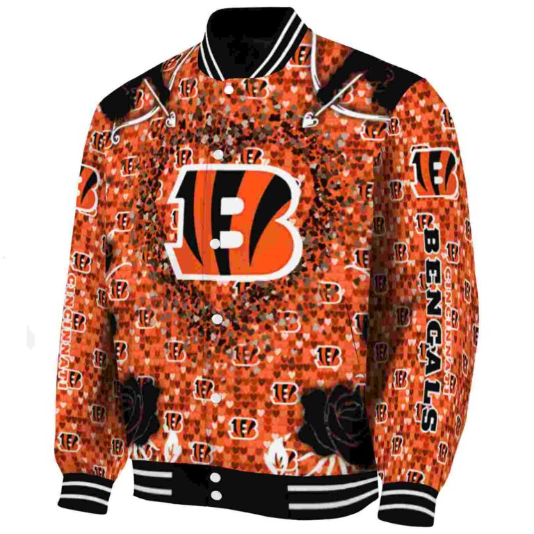 personalized cincinnati bengals heart explosion orange jacket best selling
