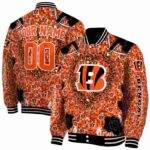 personalized cincinnati bengals heart explosion orange jacket best selling