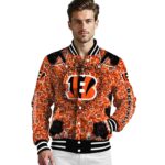 personalized cincinnati bengals heart explosion orange jacket best selling