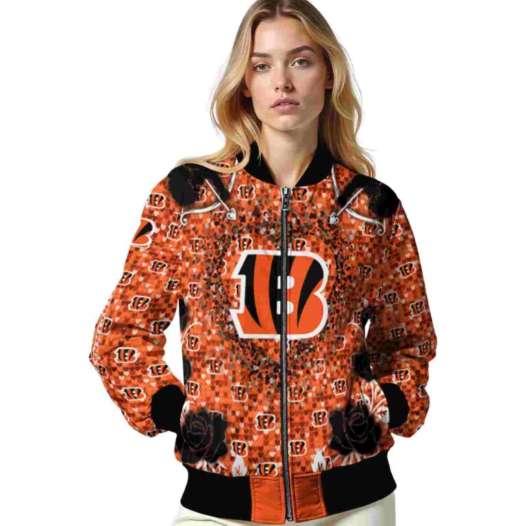 personalized cincinnati bengals heart explosion orange jacket latest model
