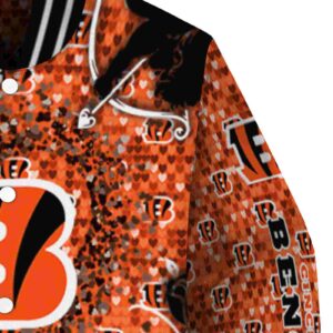 personalized cincinnati bengals heart explosion orange jacket premium grade