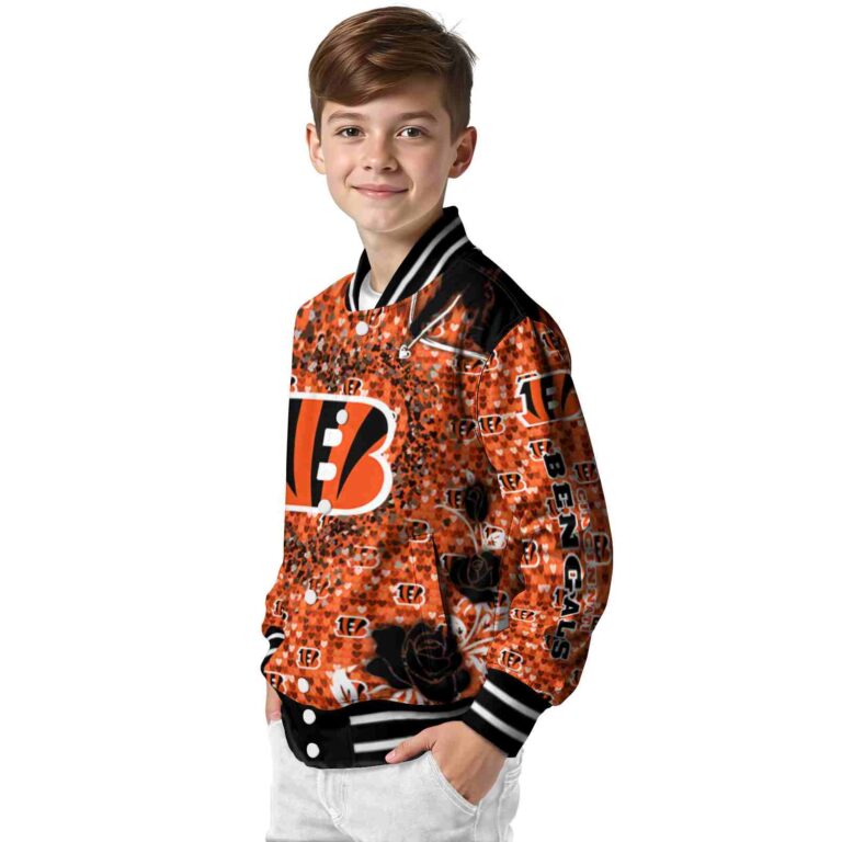 personalized cincinnati bengals heart explosion orange jacket trendy