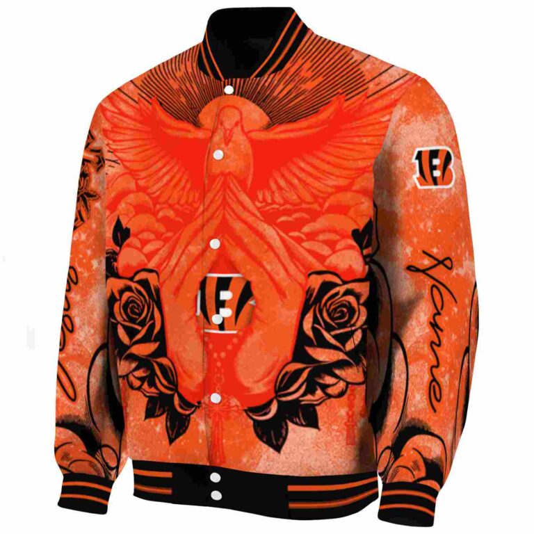 personalized cincinnati bengals praying hands orange jacket best selling
