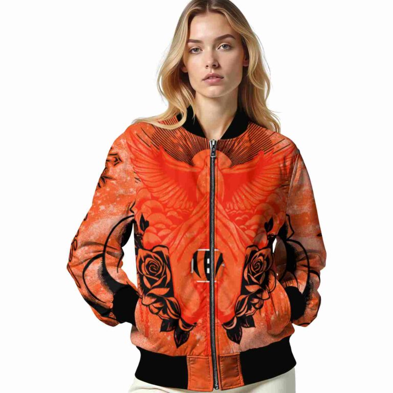 personalized cincinnati bengals praying hands orange jacket latest model