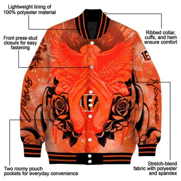 personalized cincinnati bengals praying hands orange jacket new arrival