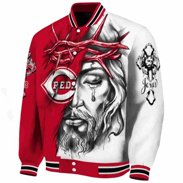 personalized cincinnati reds jesus tears red white jacket best selling