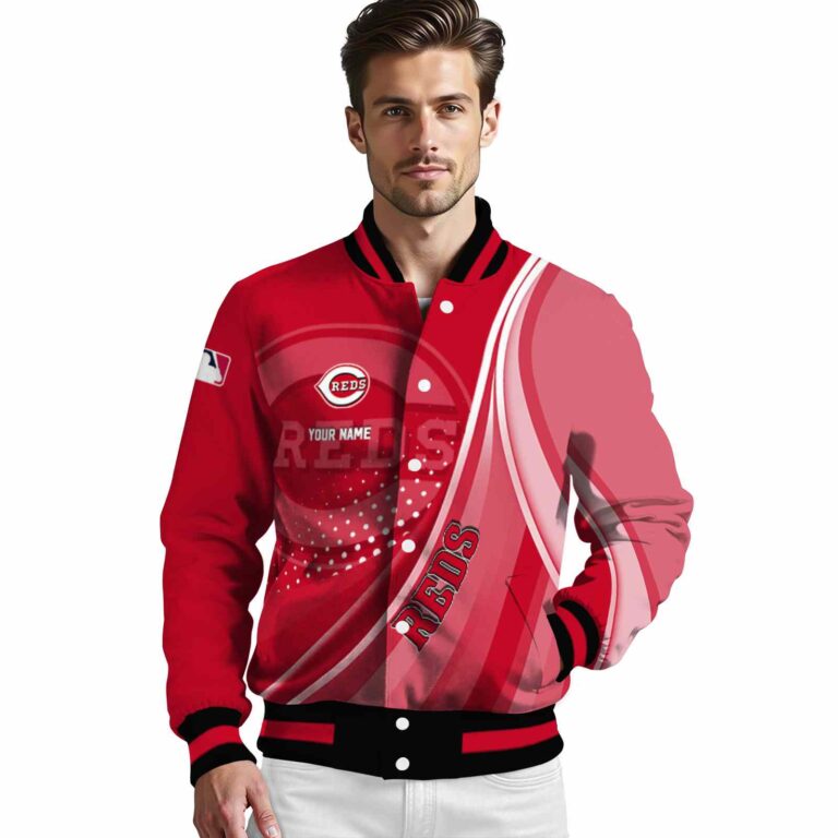 personalized cincinnati reds wave patterns red jacket high quality