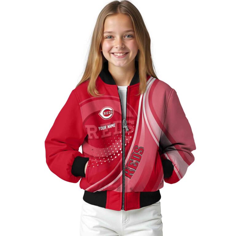 personalized cincinnati reds wave patterns red jacket top rated