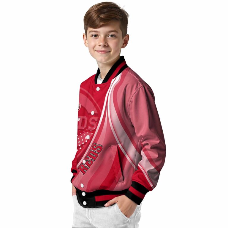 personalized cincinnati reds wave patterns red jacket trendy