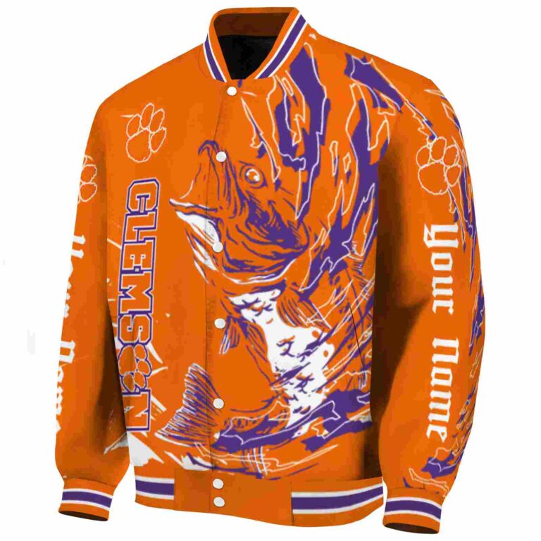 personalized clemson tigers fishing passion orange white jacket best selling