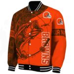 personalized cleveland browns fishing rod orange jacket best selling