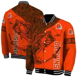 personalized cleveland browns fishing rod orange jacket fashion forward