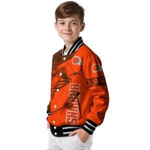 personalized cleveland browns fishing rod orange jacket trendy