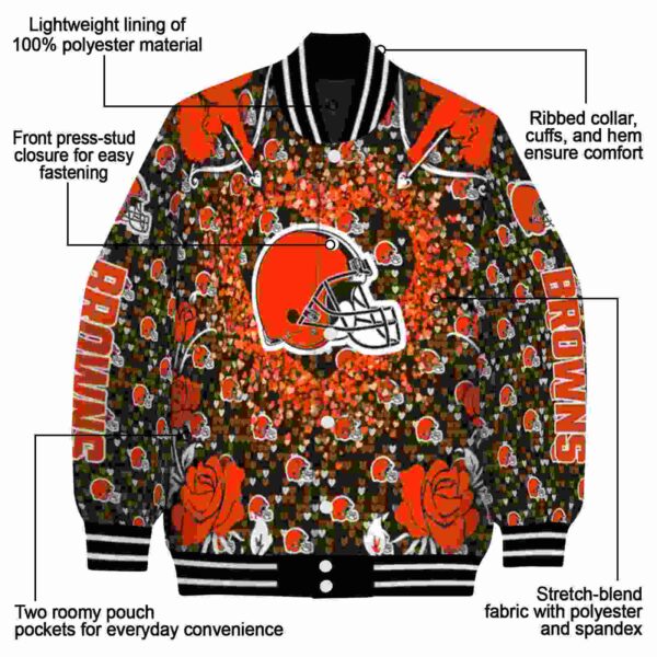 personalized cleveland browns heart explosion brown jacket new arrival