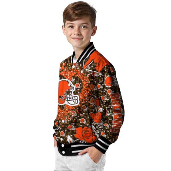 personalized cleveland browns heart explosion brown jacket trendy