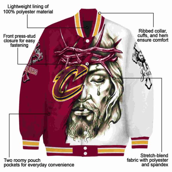 personalized cleveland cavaliers jesus tears wine white jacket new arrival