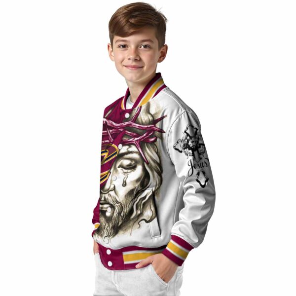 personalized cleveland cavaliers jesus tears wine white jacket trendy