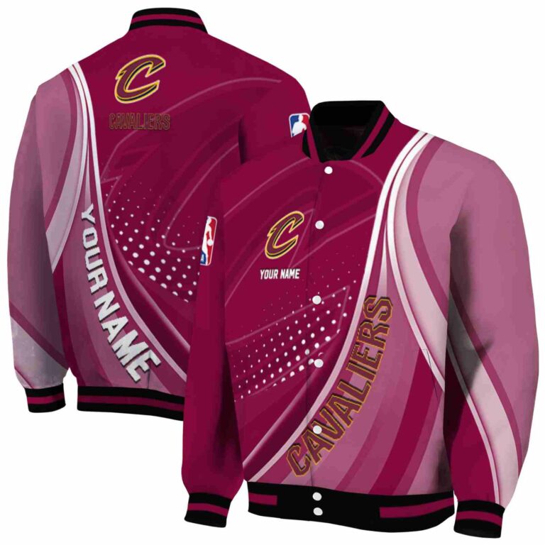 personalized cleveland cavaliers wave patterns wine jacket fashion forward