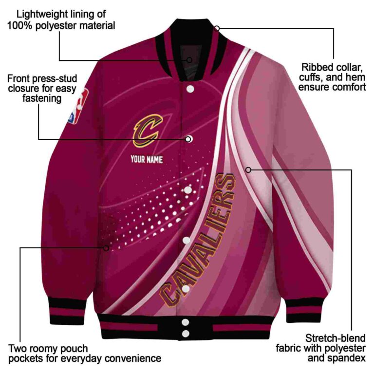 personalized cleveland cavaliers wave patterns wine jacket new arrival