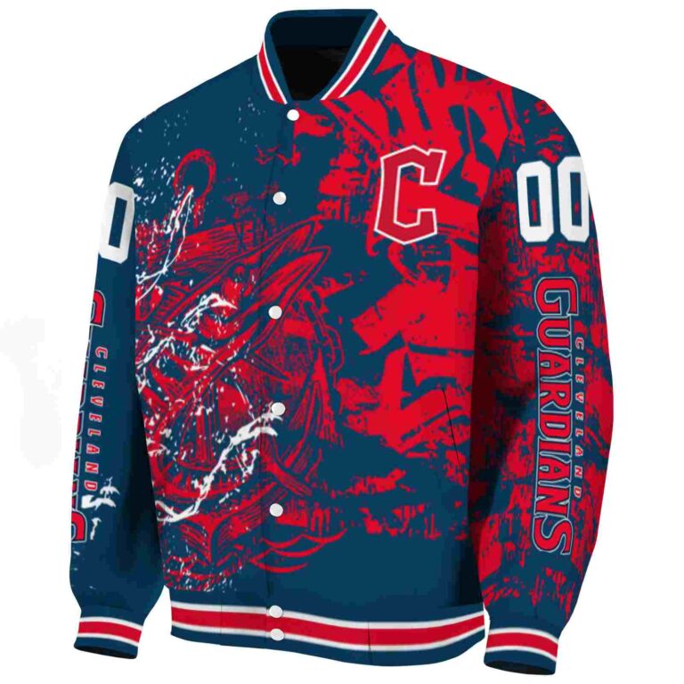 personalized cleveland guardians fishing art navy blue jacket best selling