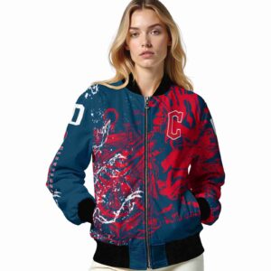 personalized cleveland guardians fishing art navy blue jacket latest model