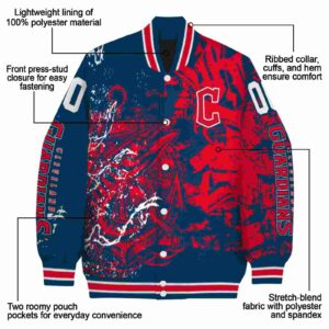 personalized cleveland guardians fishing art navy blue jacket new arrival